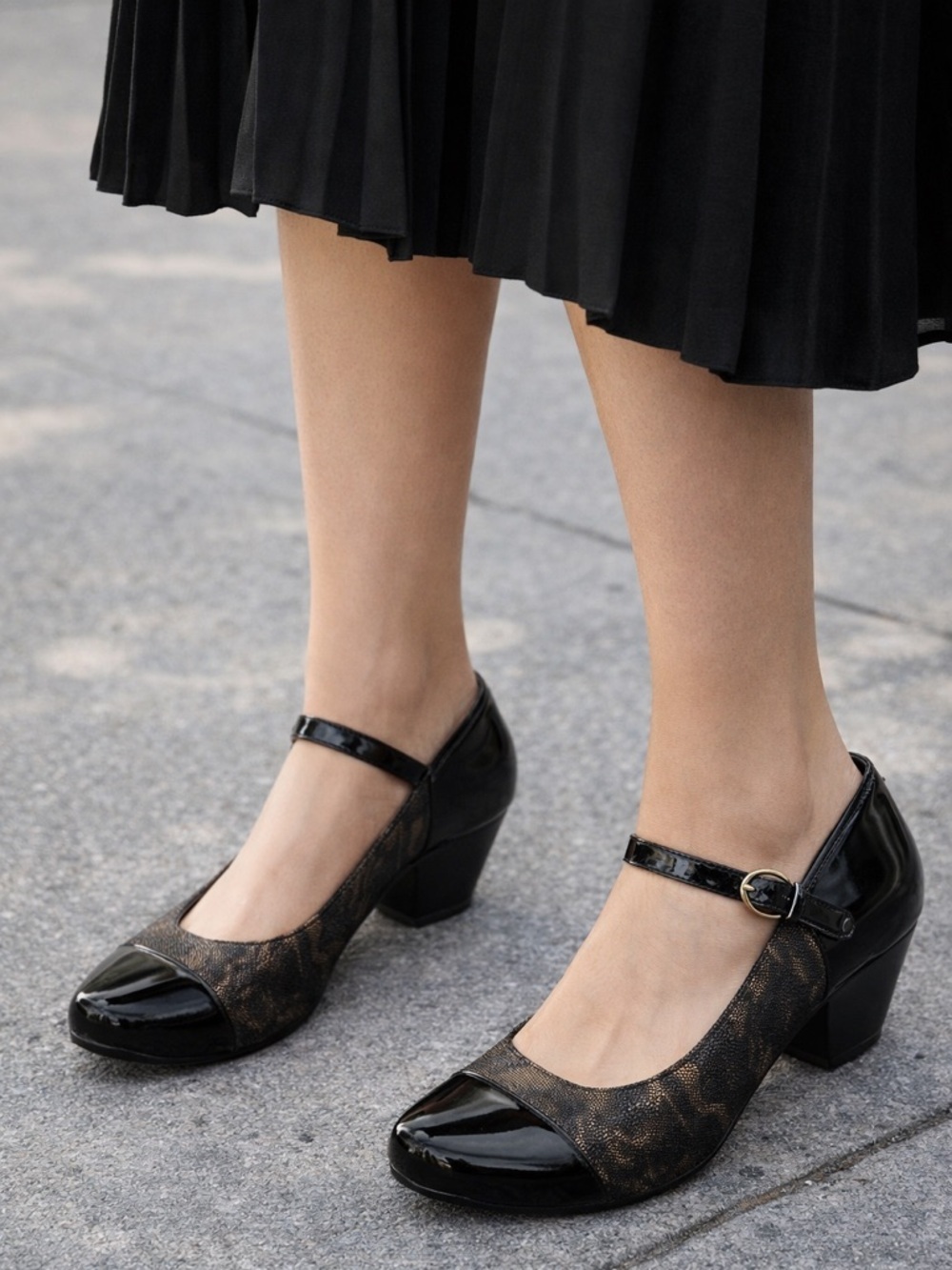 Dansko Bonnie Coffee Swirl & Black Patent Leather Mary Jane Heels Size 42 11.5